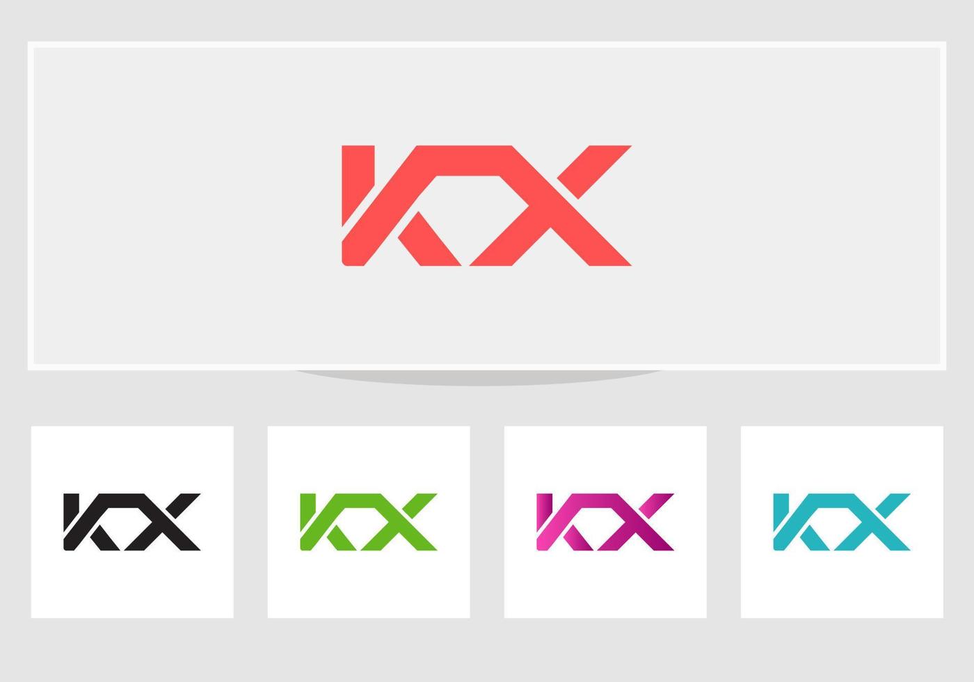 modèle de conception de lettre de logo kx moderne vecteur