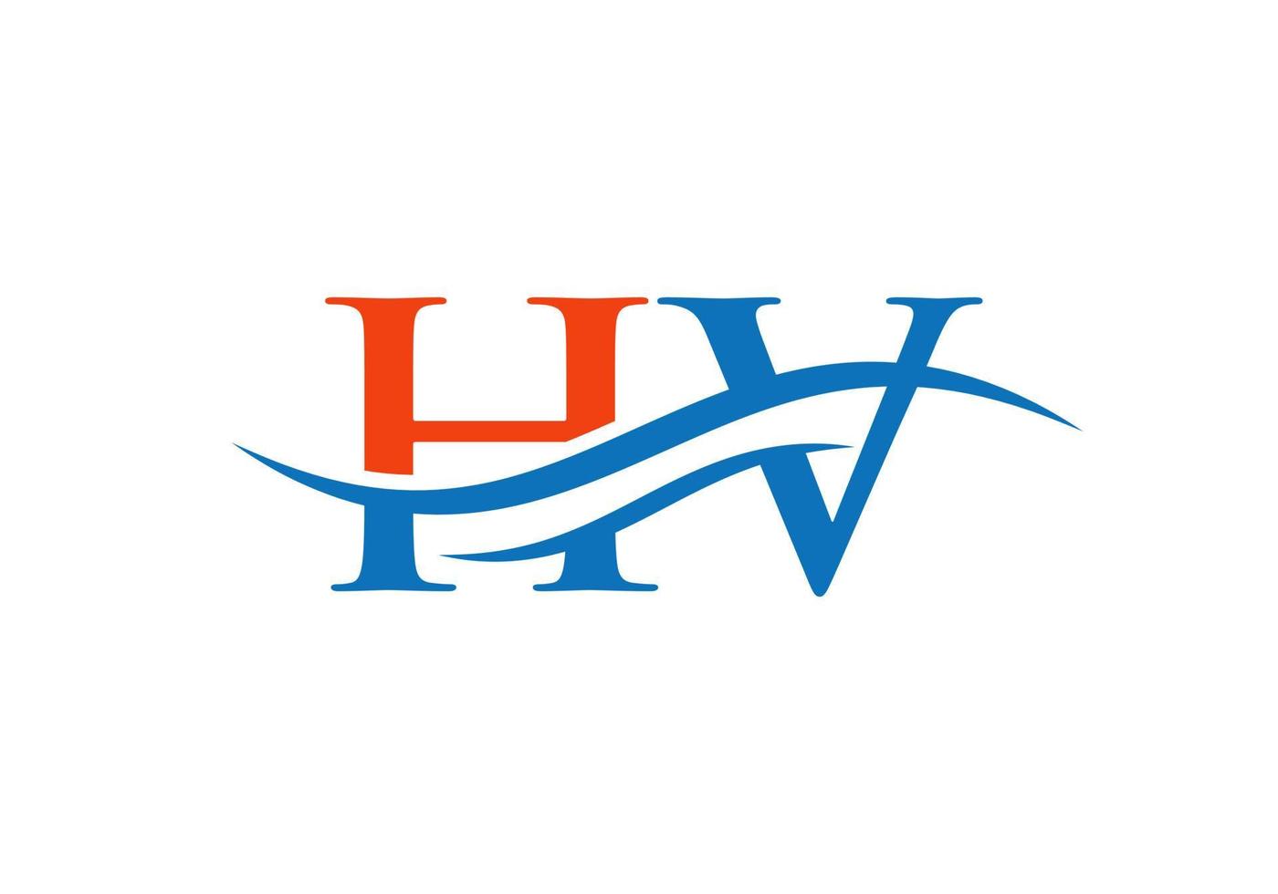 modèle vectoriel de conception de logo d'entreprise de lettre hv initiale avec un style minimaliste et moderne. création de logo hv avec une tendance créative et moderne