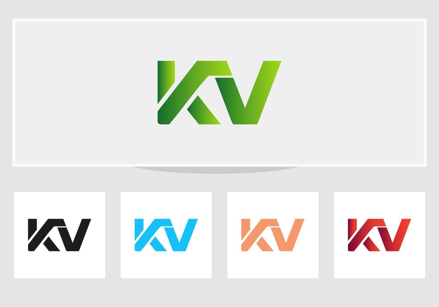modèle de conception de lettre de logo kv moderne vecteur