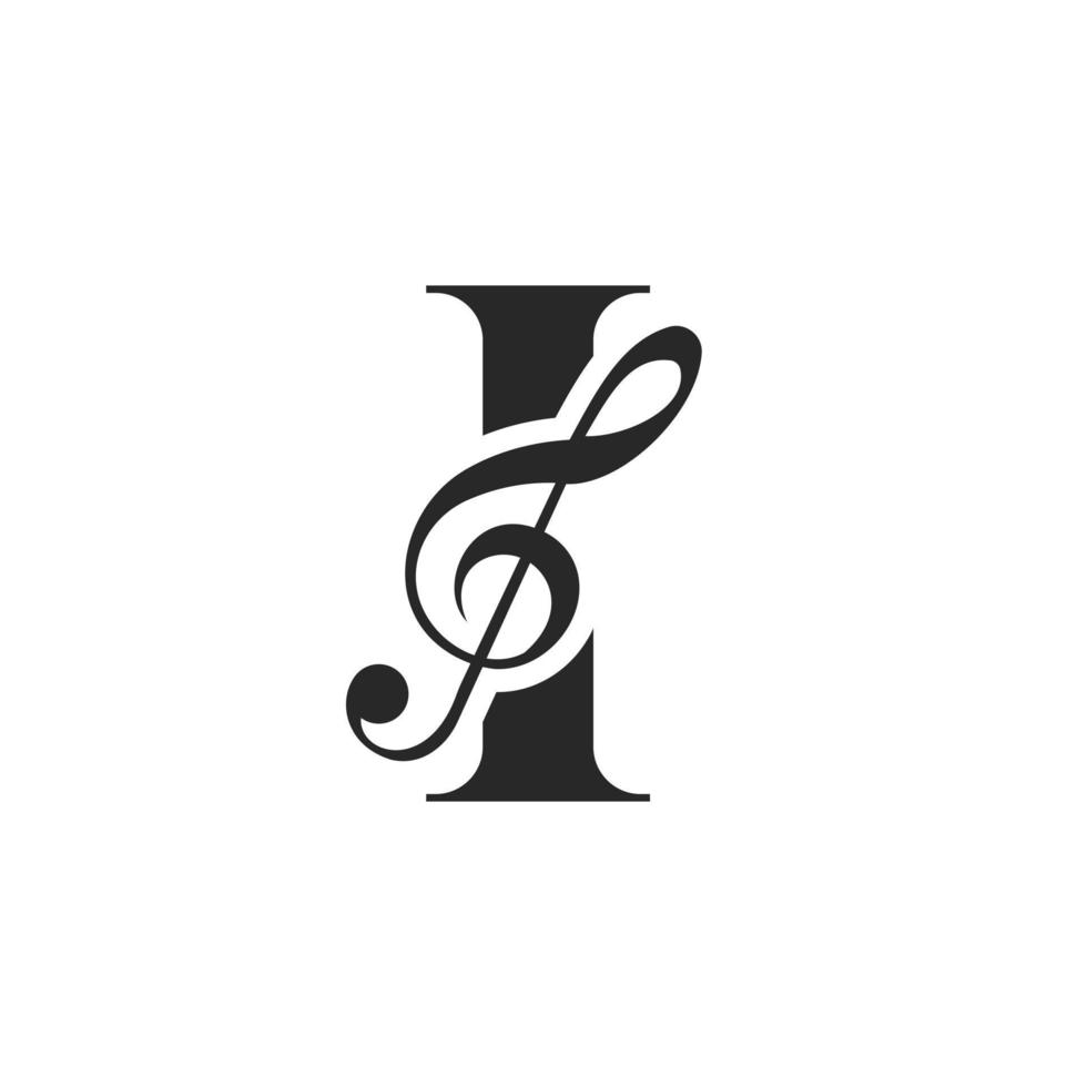 lettre i logo de musique. dj symbole podcast logo icône vecteur modèle