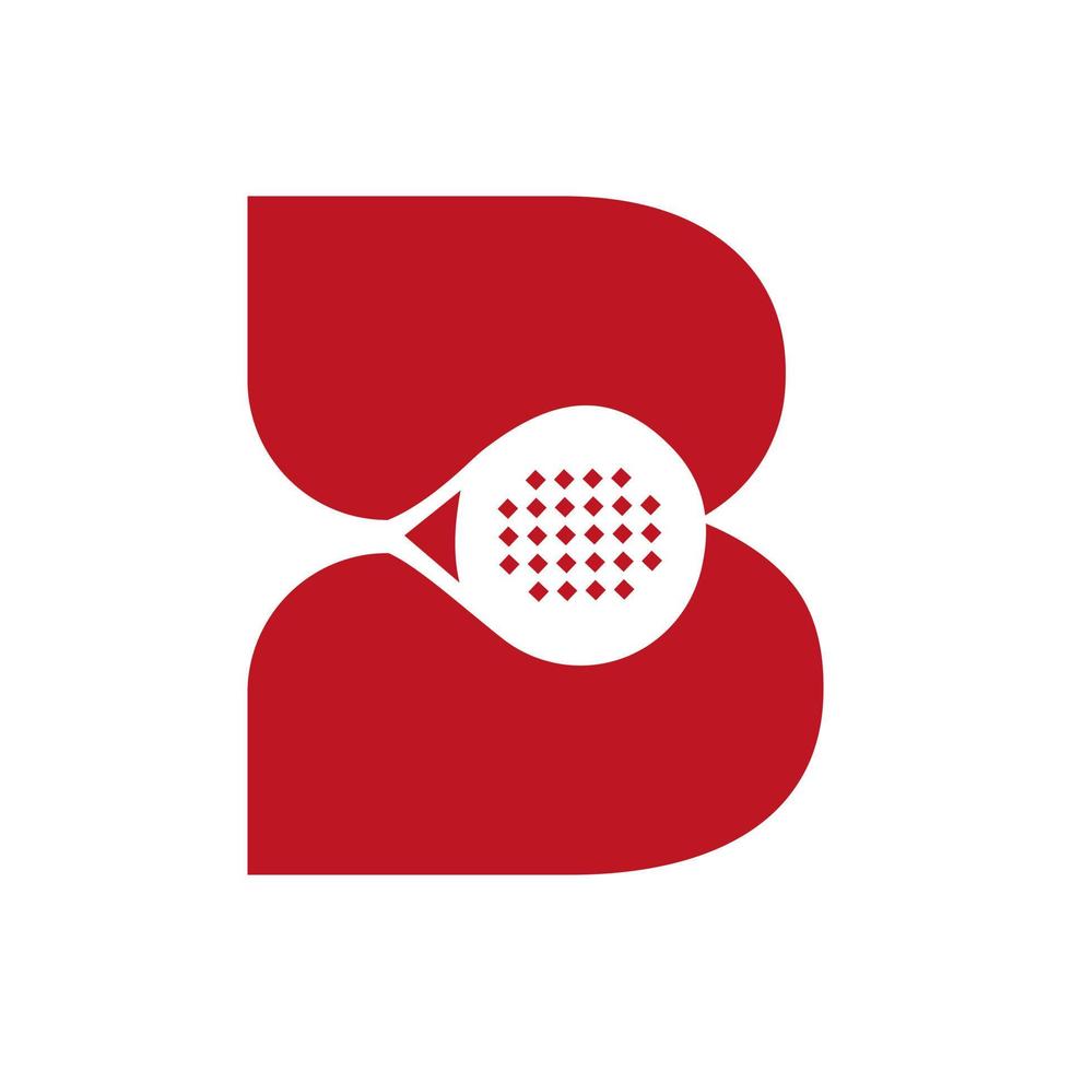 lettre b modèle vectoriel de conception de logo de raquette de padel. symbole du club de tennis de table de plage