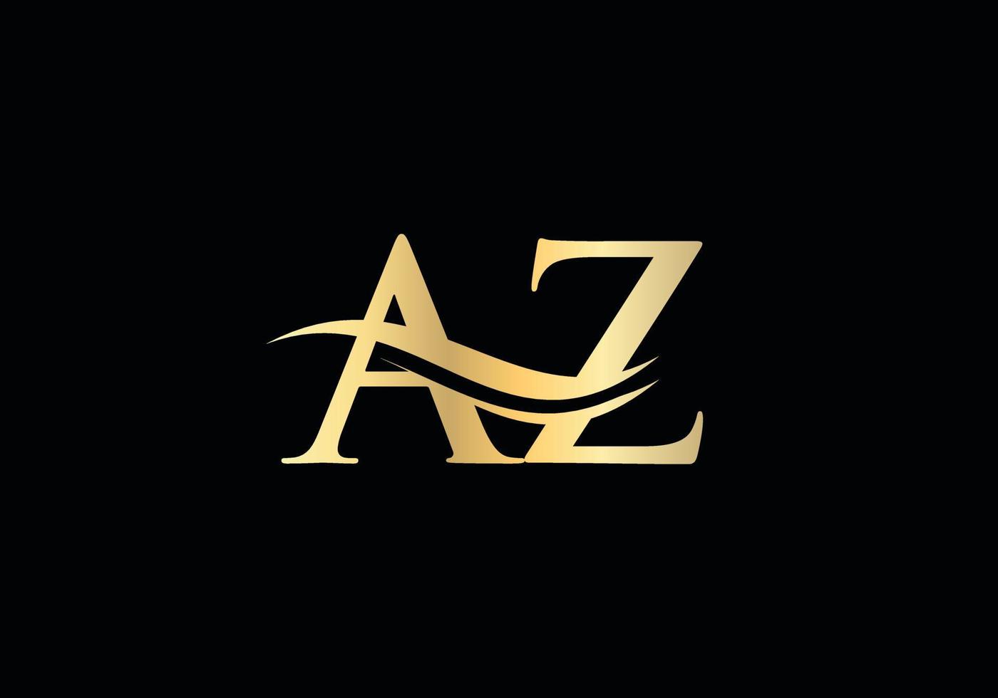 création de logo swoosh letter az pour l'identité de l'entreprise et de l'entreprise. logo az vague d'eau avec tendance moderne vecteur