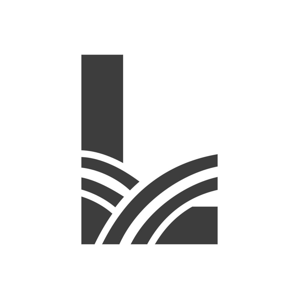 logo de l'agriculture sur le concept de la lettre l. logo de la ferme basé sur l'alphabet pour la boulangerie, le pain, la pâtisserie, l'identité d'entreprise des industries domestiques vecteur