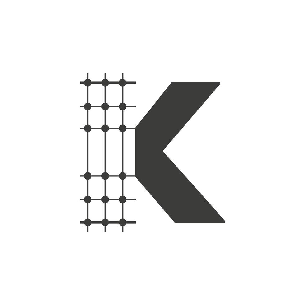 création de logo d'architecture lettre k. icône de l'immobilier, modèle vectoriel de symbole d'architecte et de construction