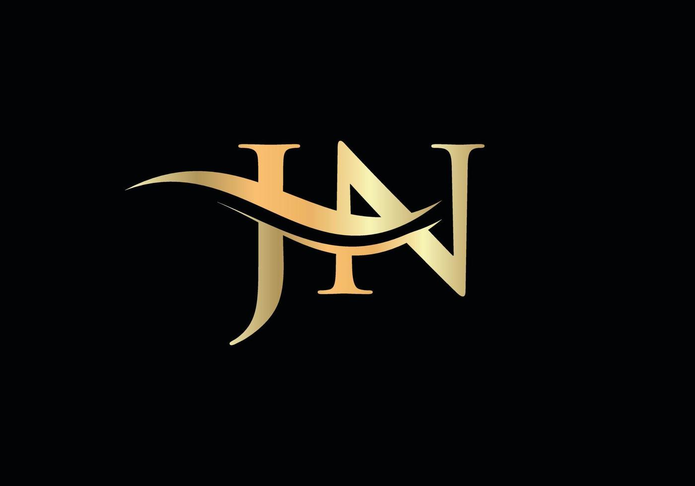 création de logo de lettre jn. création de logo premium lettre jn avec concept de vague d'eau vecteur