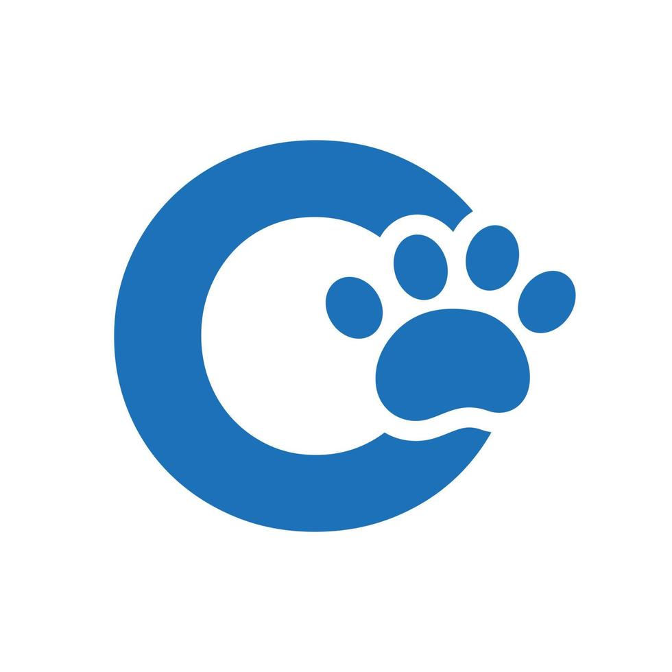 lettre o logo de soins pour animaux de compagnie, modèle de signe et symbole vectoriel de conception de logo de chien