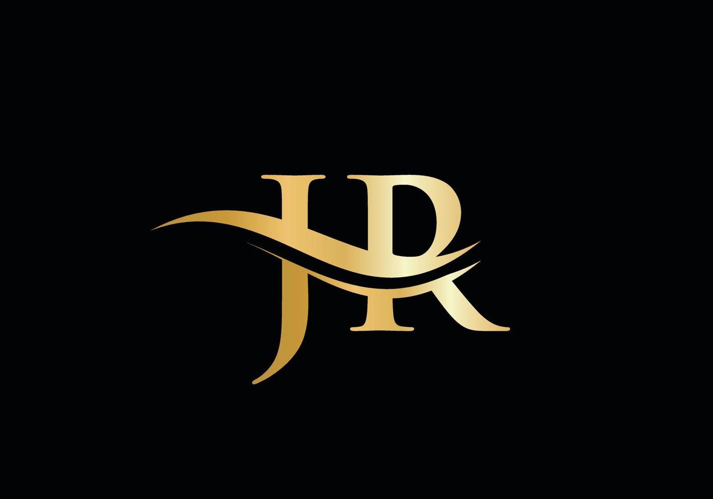 création de logo swoosh letter jr pour l'identité de l'entreprise et de l'entreprise. logo water wave jr à la mode moderne vecteur