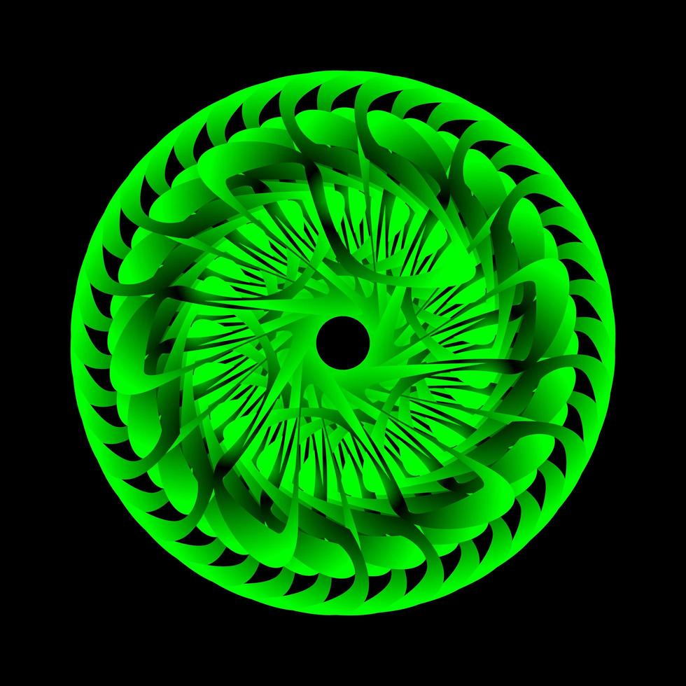 spirographe oculaire vert circulaire vecteur