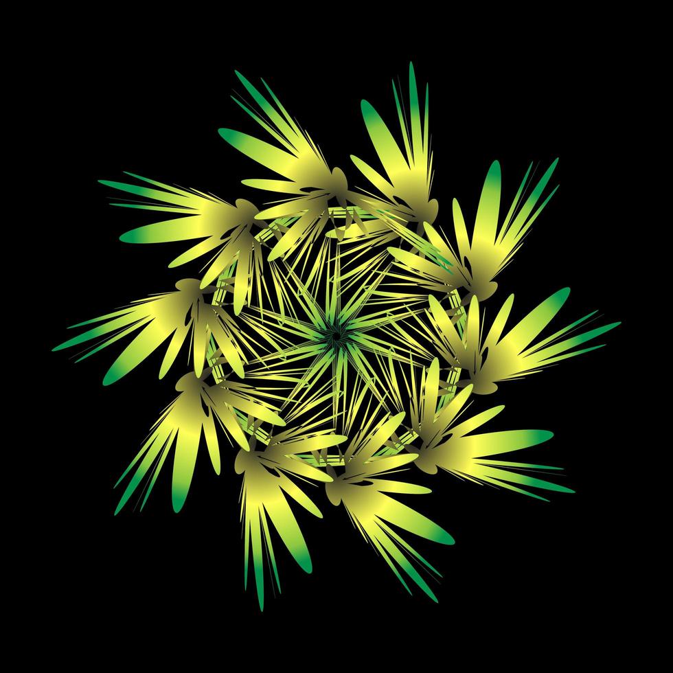 fleur jaune en forme de fractale vecteur