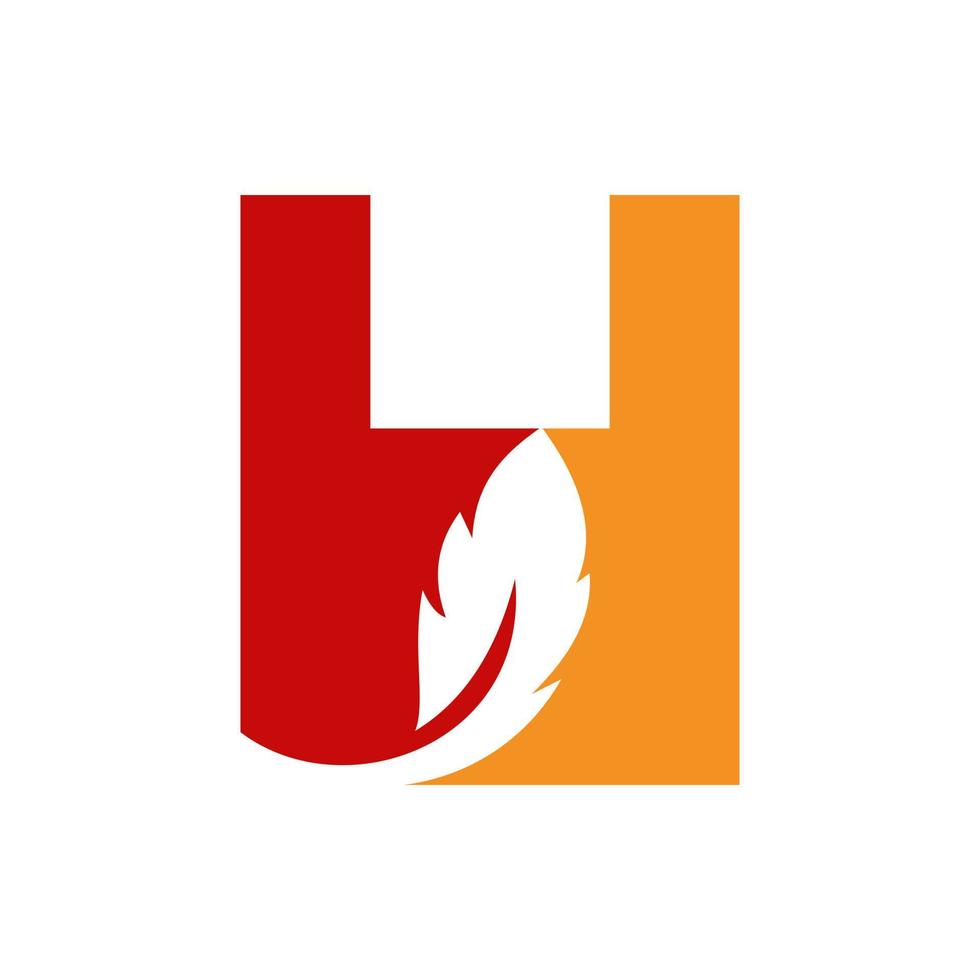 concept de conception de logo de plume d'oiseau lettre h pour le modèle de vecteur d'identité de loi