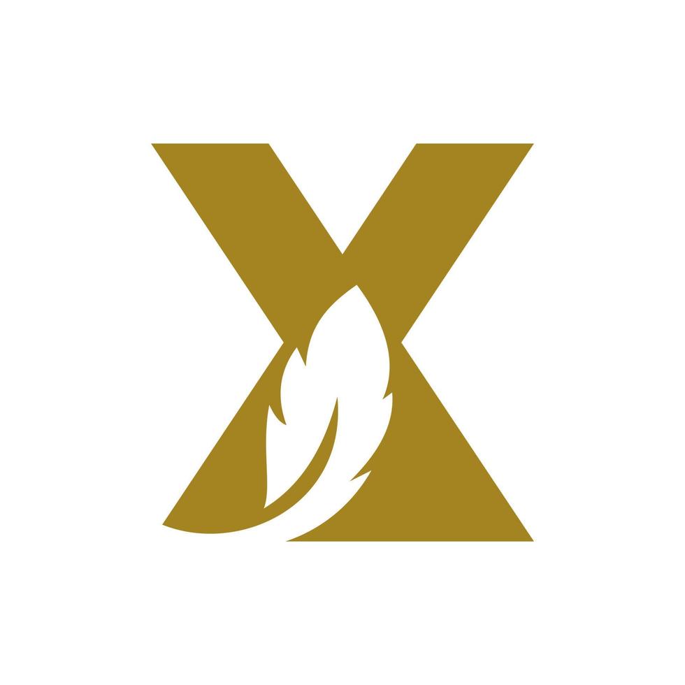 lettre x concept de conception de logo de plume d'oiseau pour le modèle de vecteur d'identité de droit