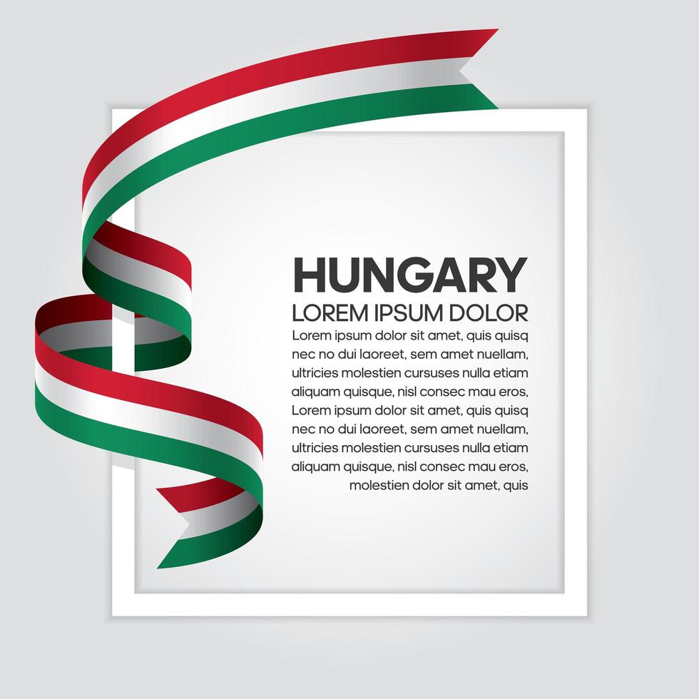 ruban de drapeau hongrois vague abstraite vecteur