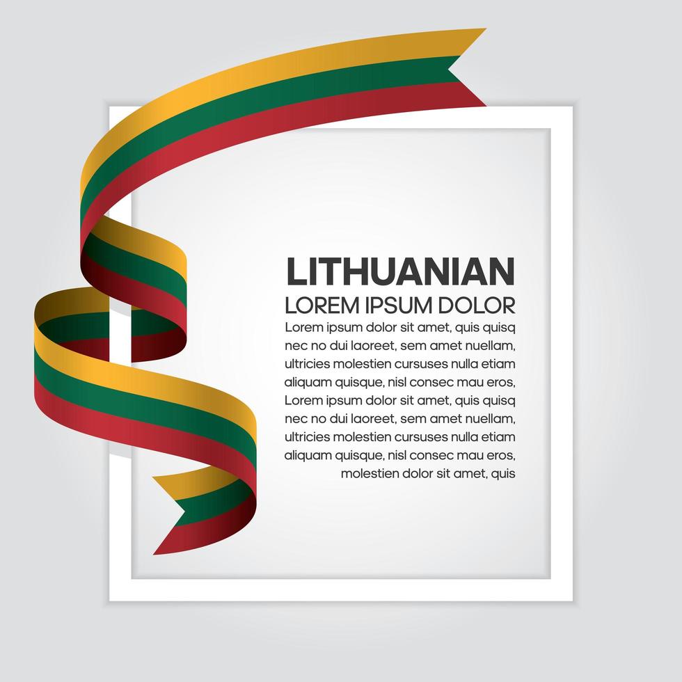 ruban de drapeau vague abstraite lituanienne vecteur