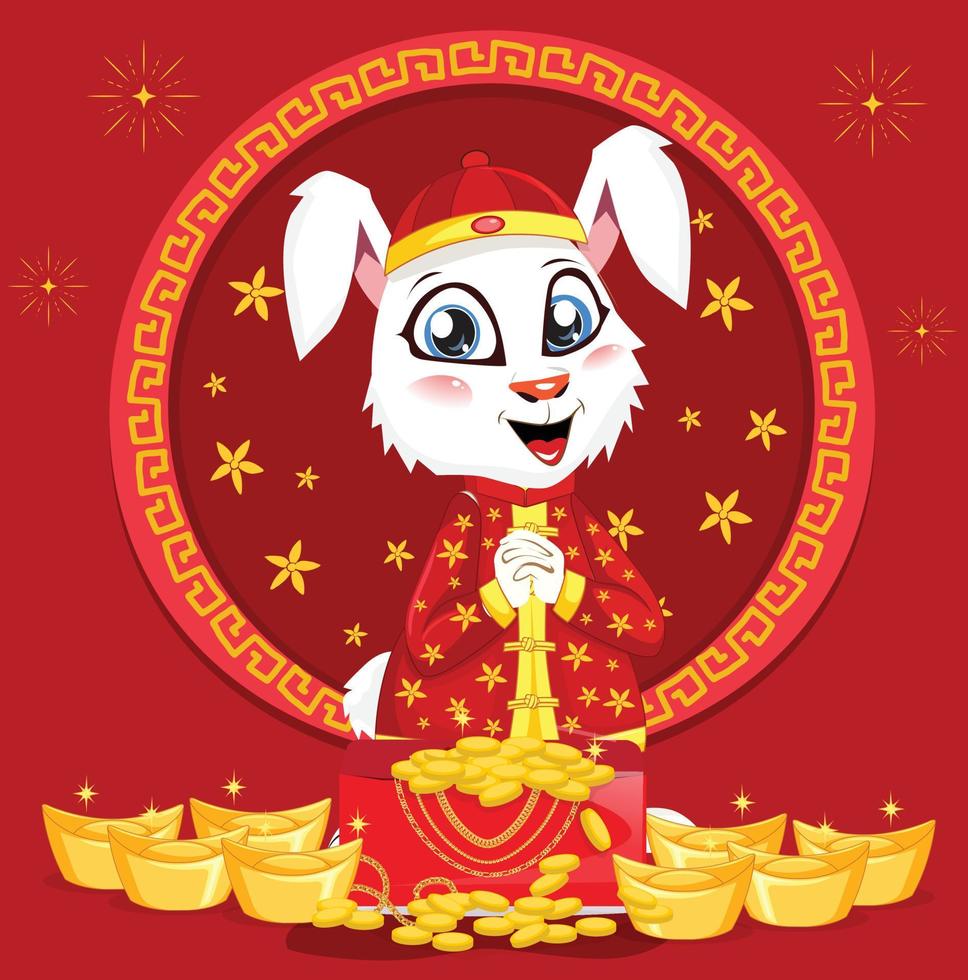 joyeux nouvel an chinois 2023, année du lapin, bonne année illustration pour affiches, cartes, calendriers, enseignes, bannières, sites Web, relations publiques et autres modèles vecteur