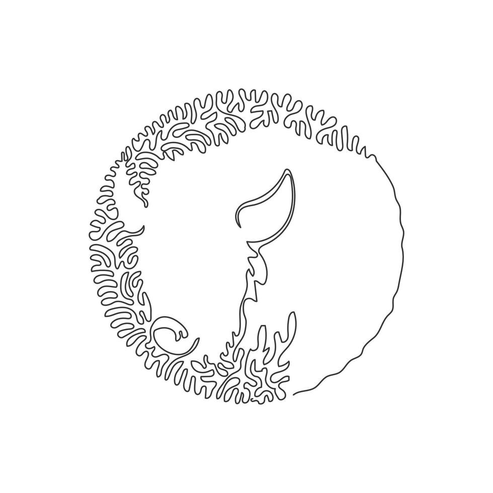 dessin d'une seule ligne bouclée d'art abstrait de mammifères herbivores. ligne continue dessiner illustration vectorielle de conception graphique d'énormes animaux avec deux cornes pour l'icône, le symbole, le logo de l'entreprise, la décoration murale vecteur