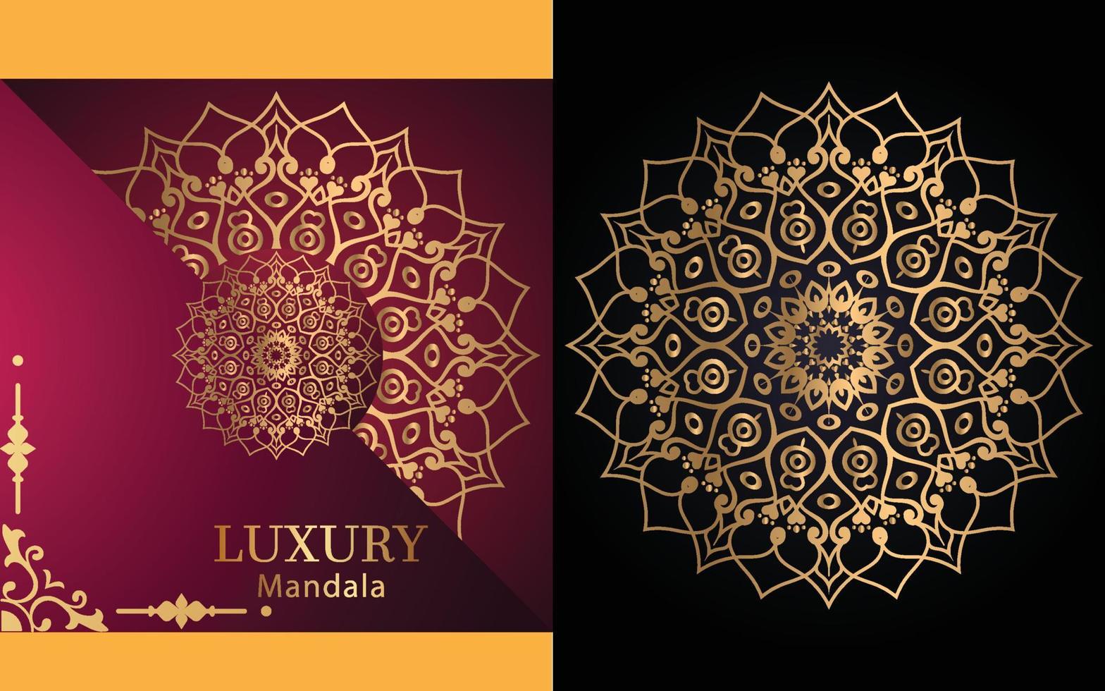 fond de conception de mandala ornemental de luxe en couleur or pour vous-même vecteur