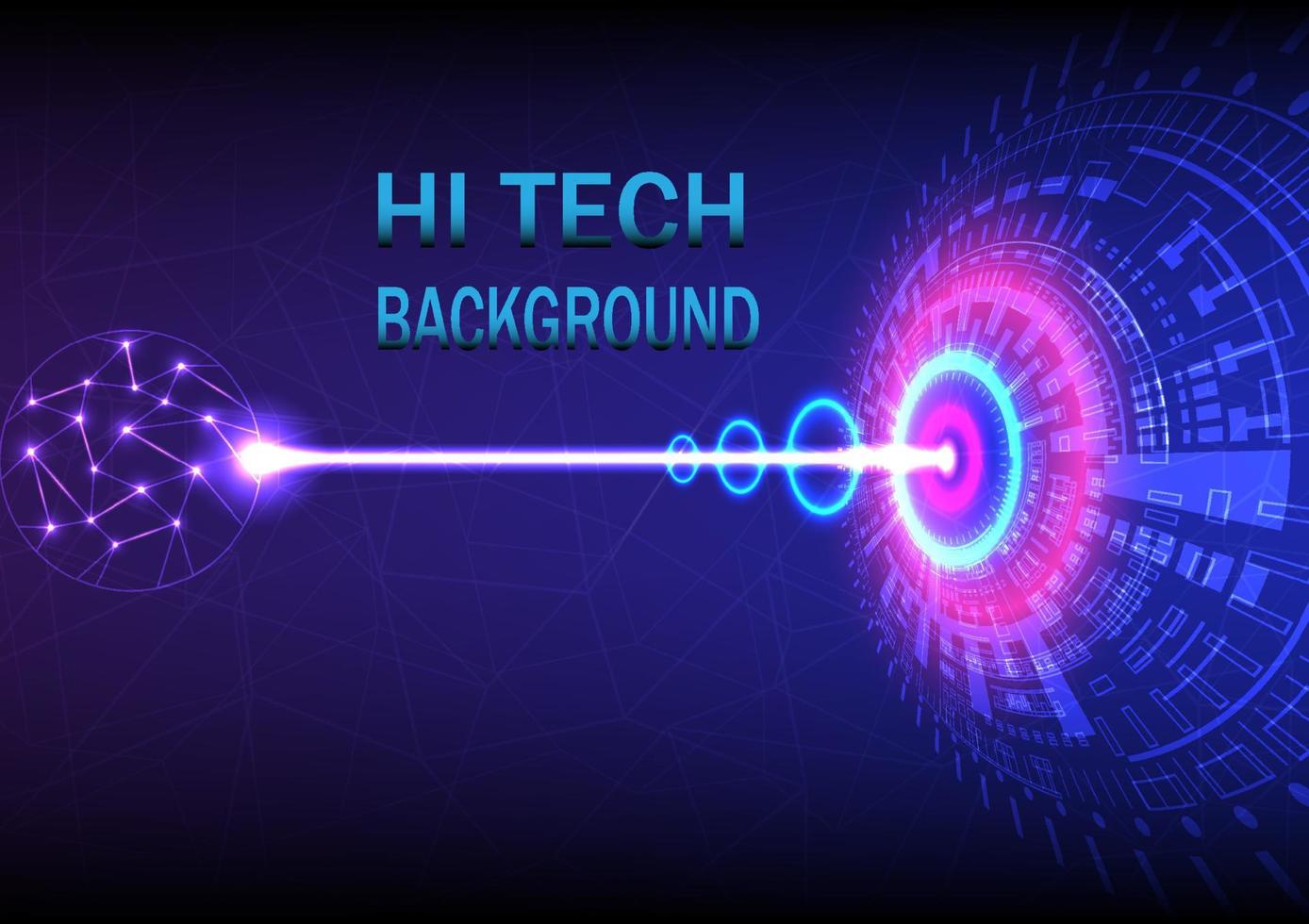 cercle de technologie de fond abstrait une perspective qui tire un faisceau laser sur un cercle filaire brillant sur un fond dégradé. vecteur