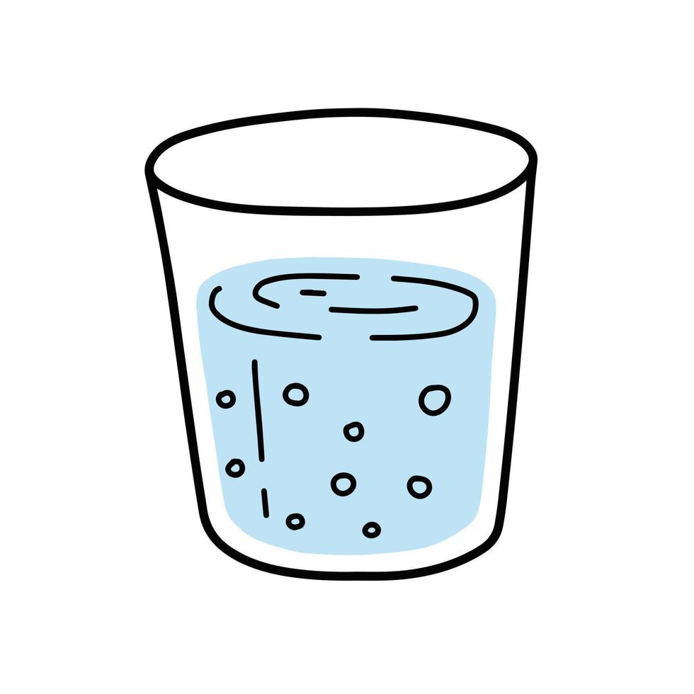 verre d'eau. gobelet liquide bleu. boisson rafraîchissante. dessin animé de  contour de doodle. illustration moderne à la mode 17428798 Art vectoriel  chez Vecteezy