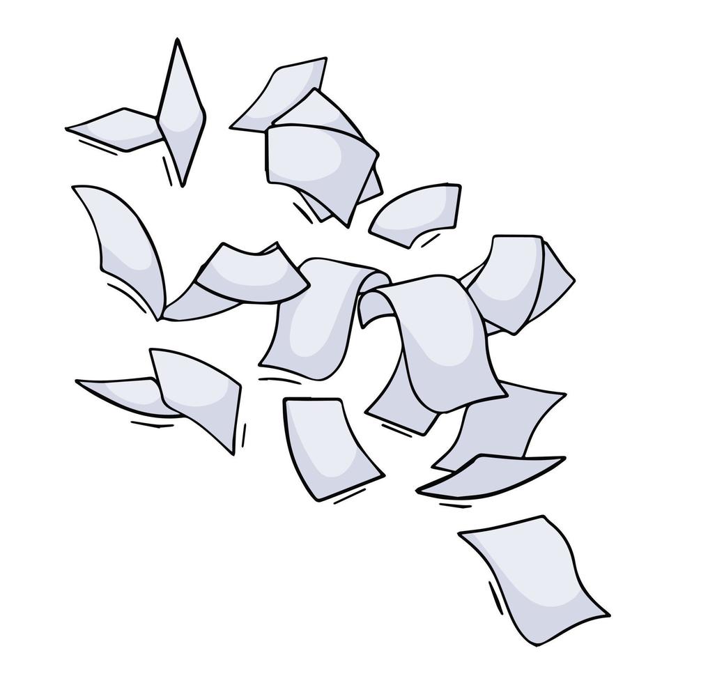 des feuilles blanches de papier de bureau sont tordues et éparpillées.  papier abstrait blanc. 18906734 Photo de stock chez Vecteezy