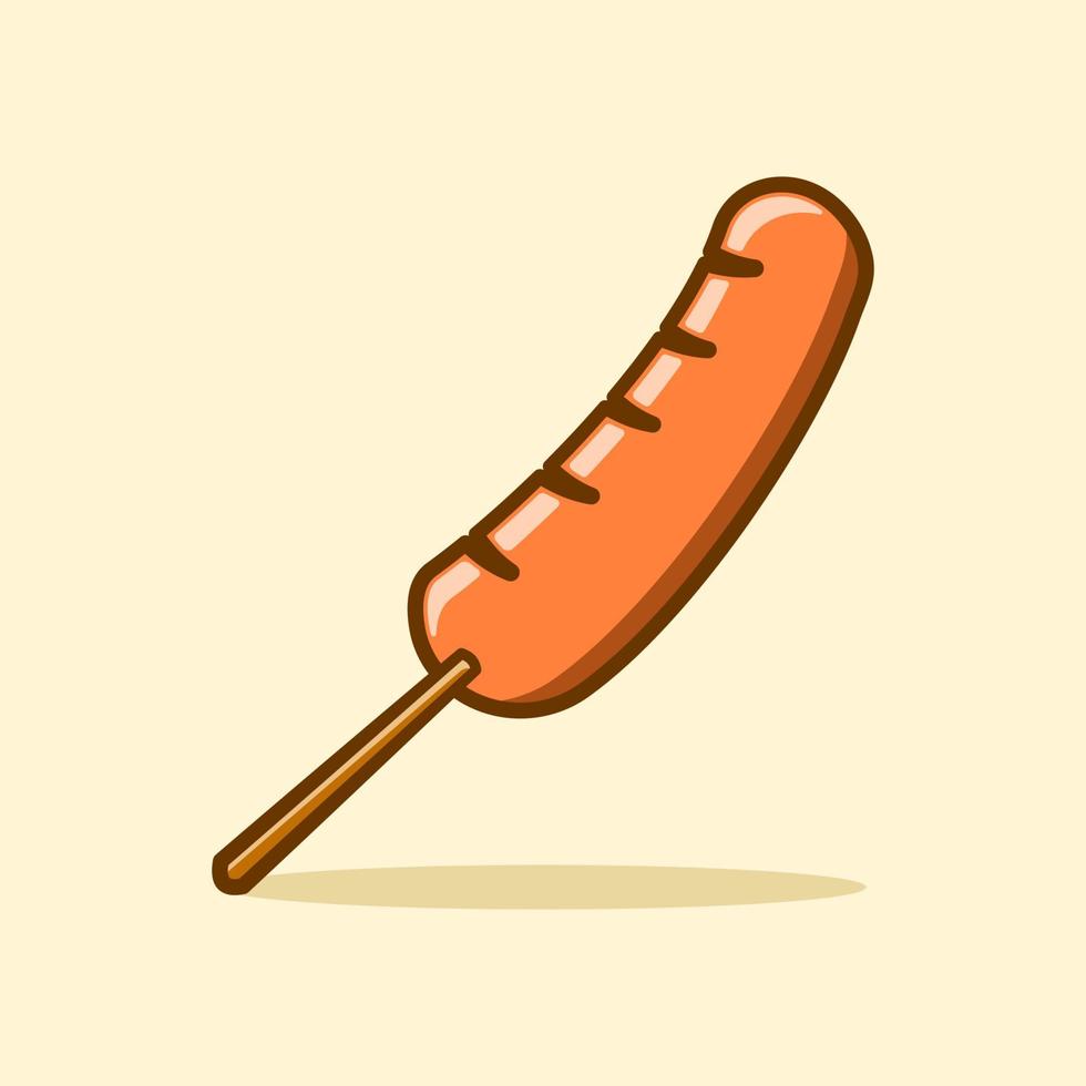 concept d'illustration de saucisse en style cartoon vecteur