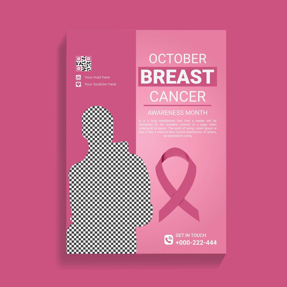 modèle de conception de flyer moderne de la journée mondiale du cancer vecteur