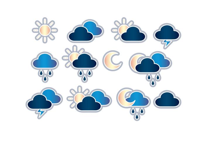 Icônes météo vecteur