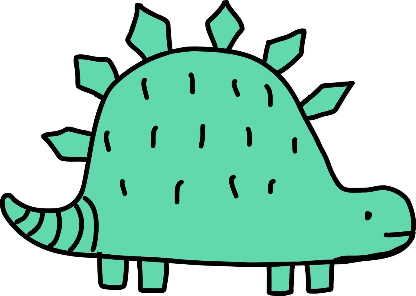 illustration de dinosaure couleur verte. vecteur