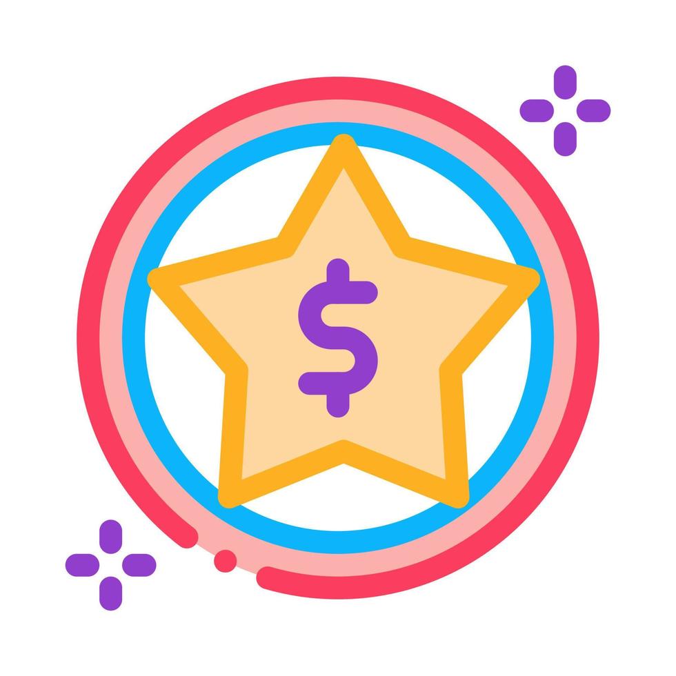 illustration de contour vectoriel icône dollar star bonus