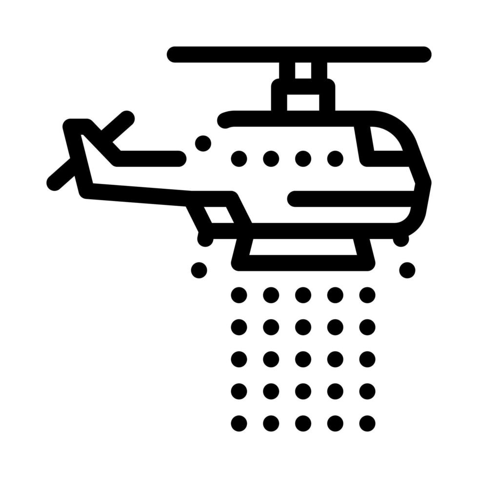 Illustration du contour de l'icône de l'hélicoptère du service d'incendie vecteur