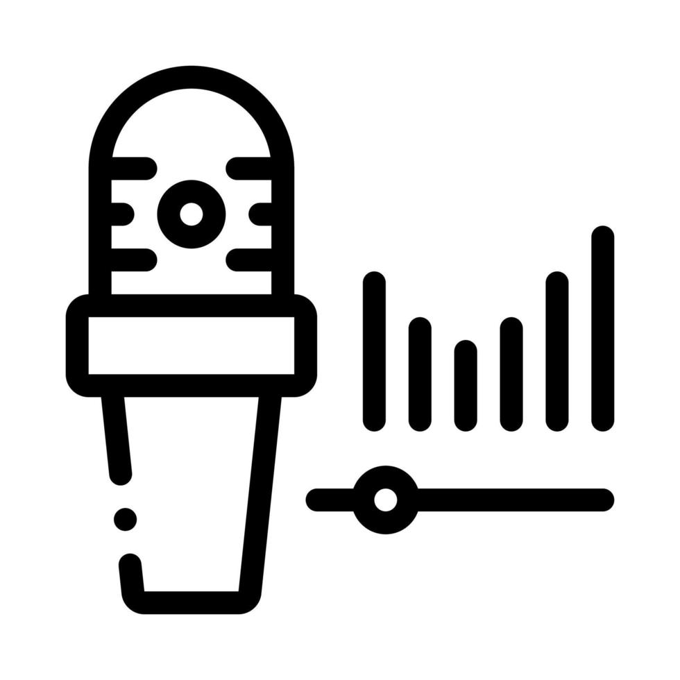 illustration du contour de l'icône des ondes audio du microphone vecteur