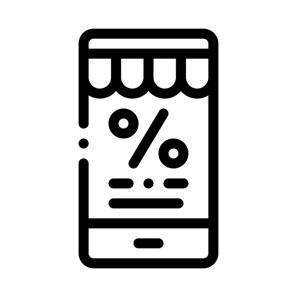 icône de message de pourcentage de téléphone illustration de contour vectoriel
