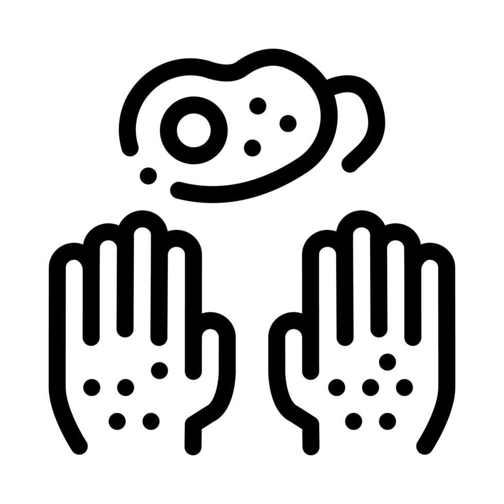 illustration de contour icône mains sales et bactéries vecteur