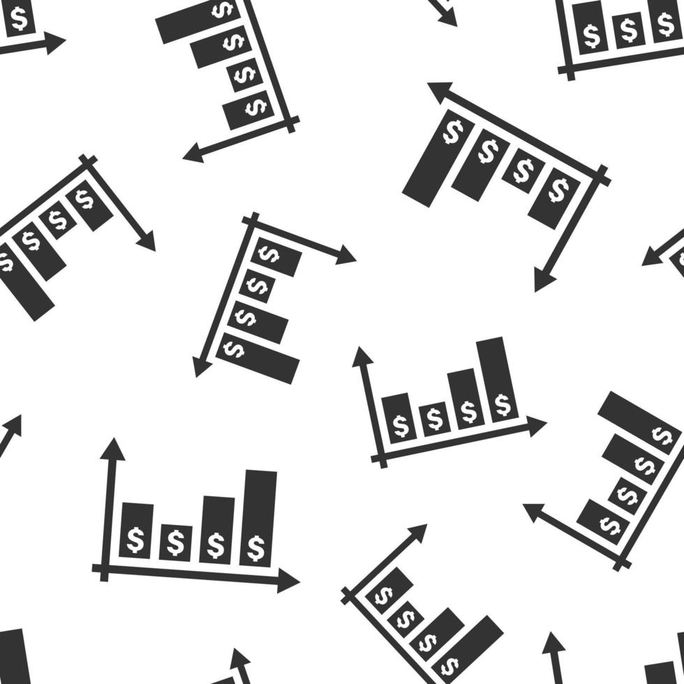 icône de croissance de l'argent dans un style plat. illustration vectorielle de progression de la flèche sur fond blanc isolé. concept d'entreprise de modèle sans couture de carrière. vecteur