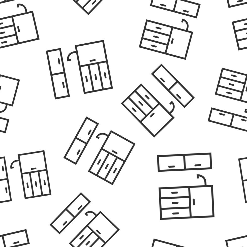 icône de meubles de cuisine dans un style plat. illustration vectorielle de cuisine sur fond blanc isolé. concept d'entreprise de modèle sans couture de salle de cuisson. vecteur