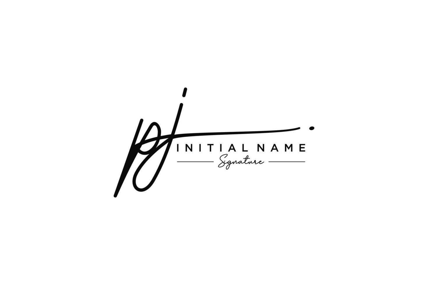 vecteur de modèle de logo de signature pj initial. illustration vectorielle de calligraphie dessinée à la main.