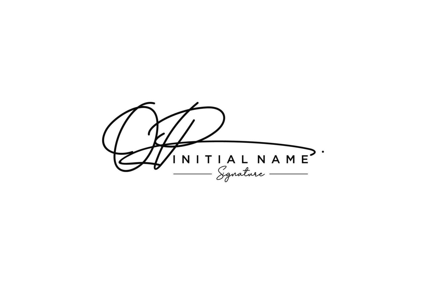 vecteur de modèle de logo de signature qp initial. illustration vectorielle de calligraphie dessinée à la main.