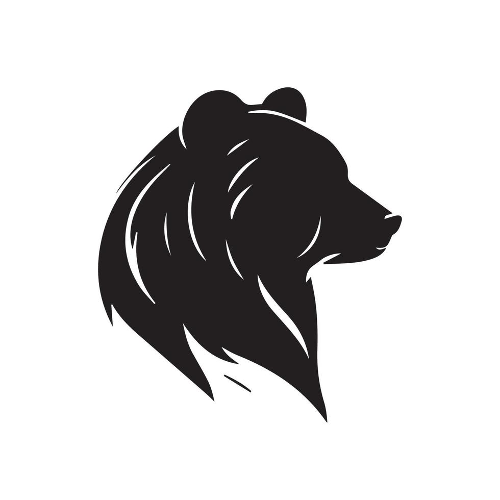 logo d'icône d'ours. illustration vectorielle noir et blanc moderne minimale. logo de l'entreprise propre. vecteur