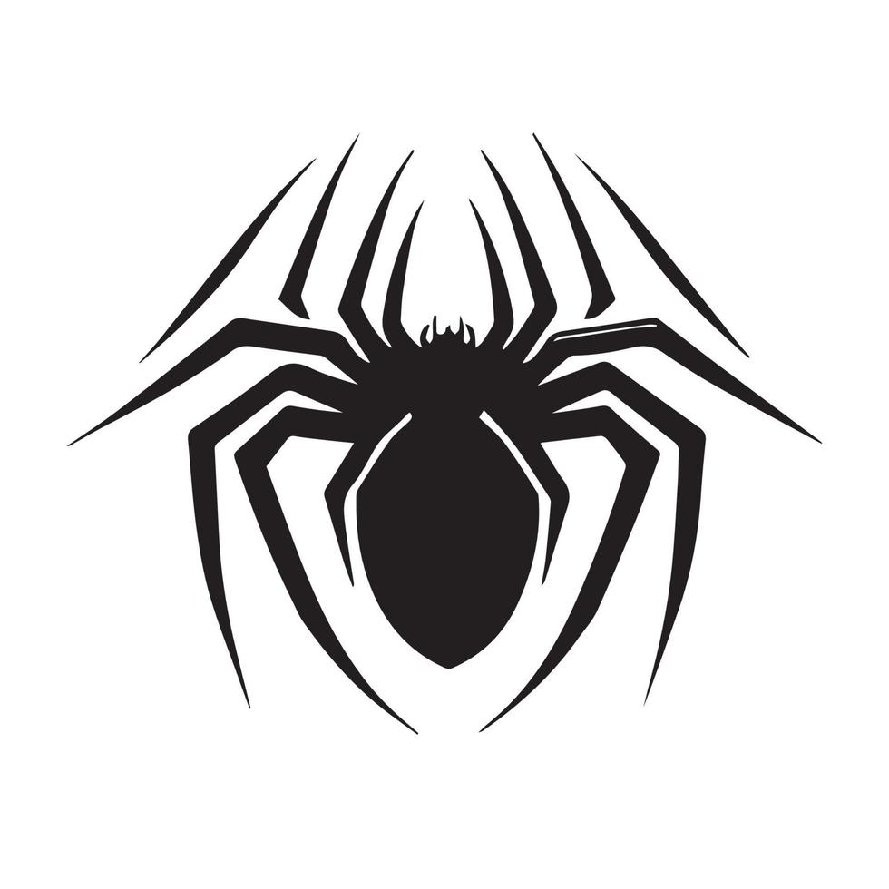 icône de vecteur d'araignée minimal simple. insecte isolé. silhouette noire et blanche de bogue. Design moderne