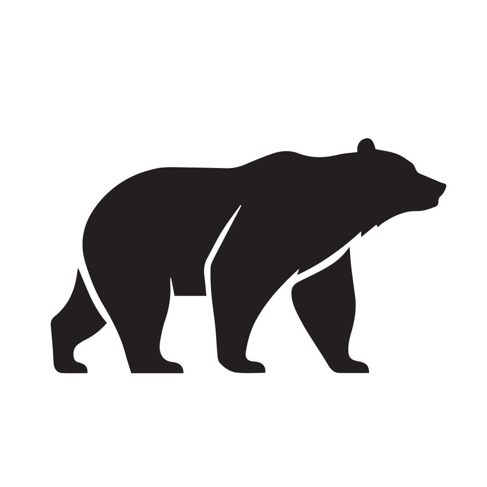 logo d'icône d'ours. illustration vectorielle noir et blanc moderne minimale. logo de l'entreprise propre. vecteur