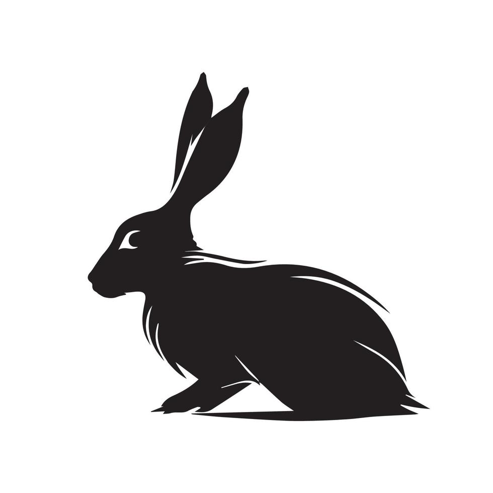 illustration vectorielle de lapin minimale. icône de lièvre d'animal lapin sauvage. logo moderne simple. vecteur