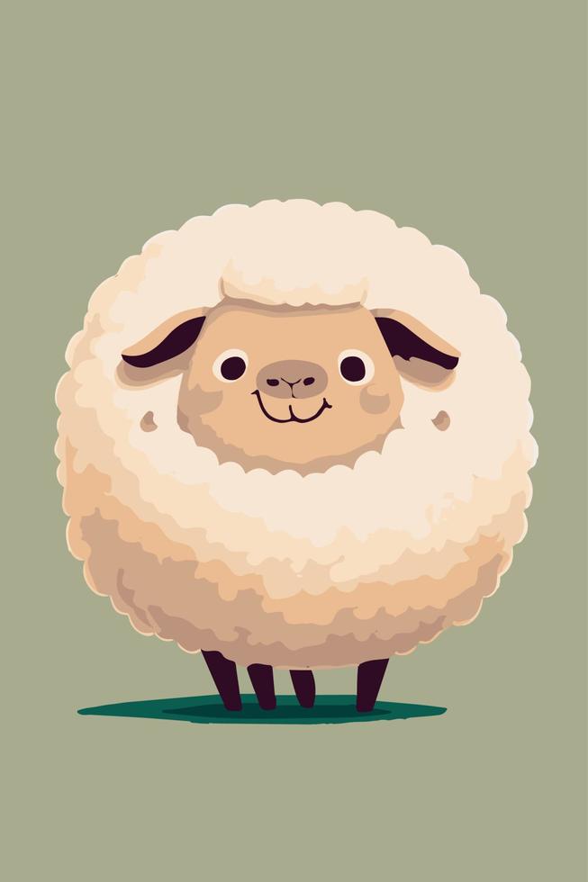 dessin animé de moutons. illustration vectorielle de mignon animal de ferme joyeux. adorable bébé isolé. vecteur