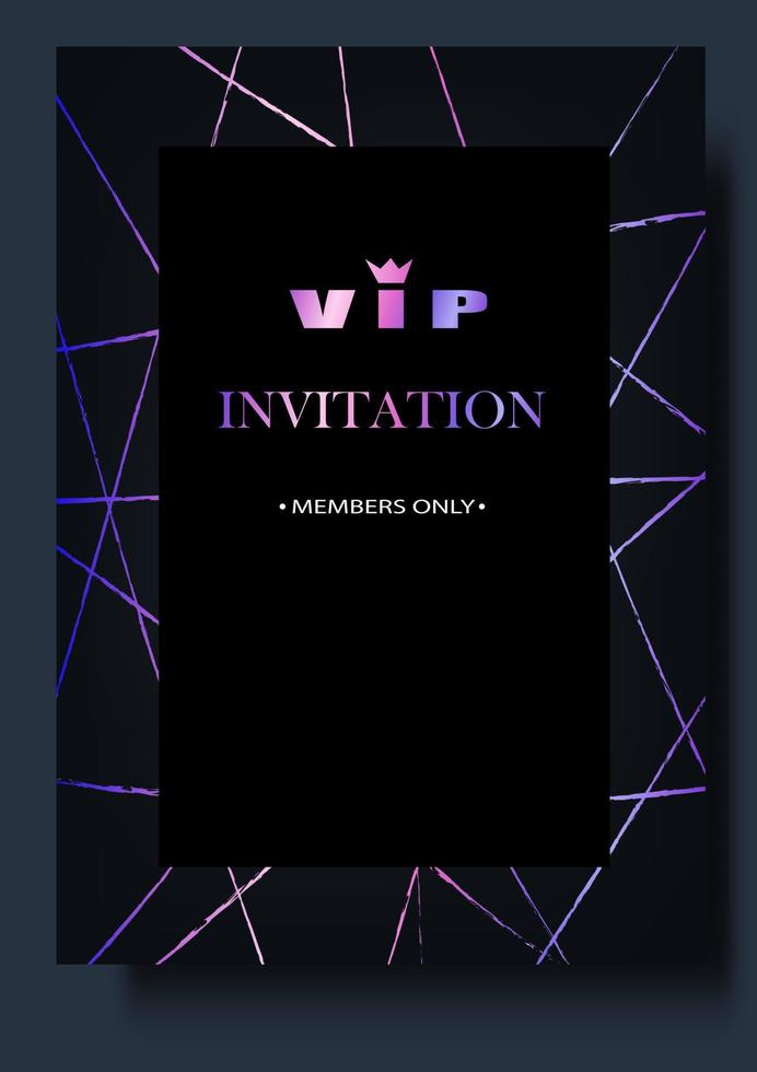 membres d'invitation vip seulement. conception d'invitation de fête de luxe vecteur