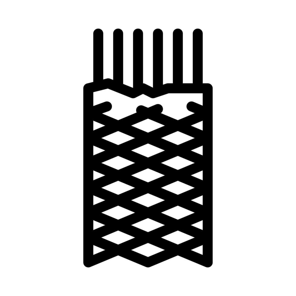 câble de blindage d'isolation métallique icône noire illustration vectorielle vecteur