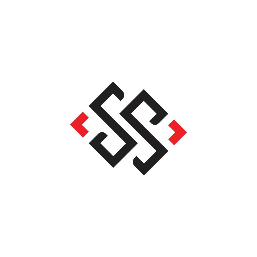 lettre ds flèches carrées vecteur de logo linéaire géométrique