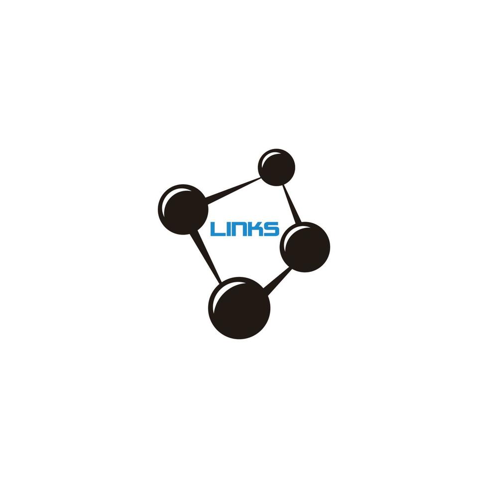 vecteur de liens points point simple connexion forte symbole logo