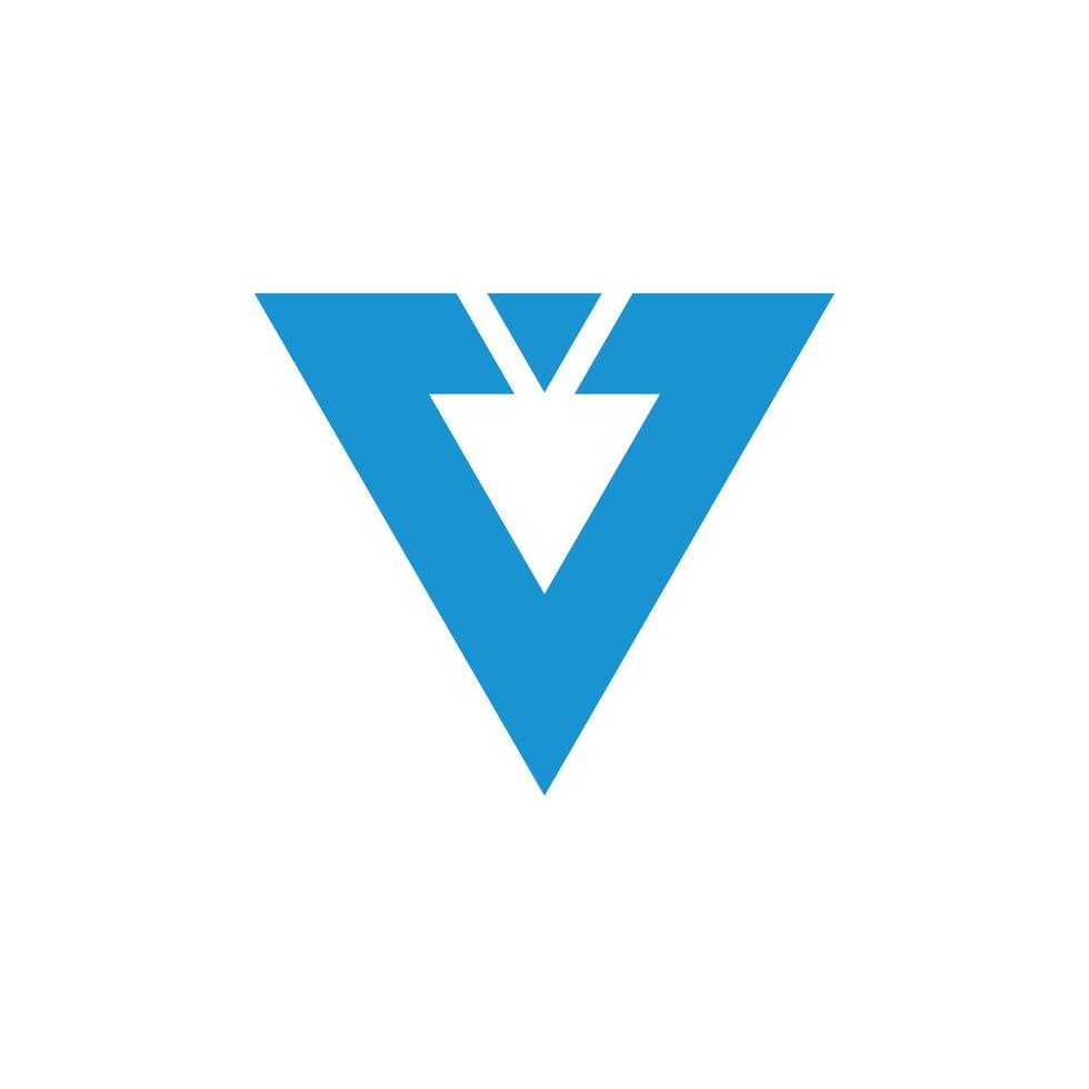 lettre v triangle géométrique simple conception logo vecteur