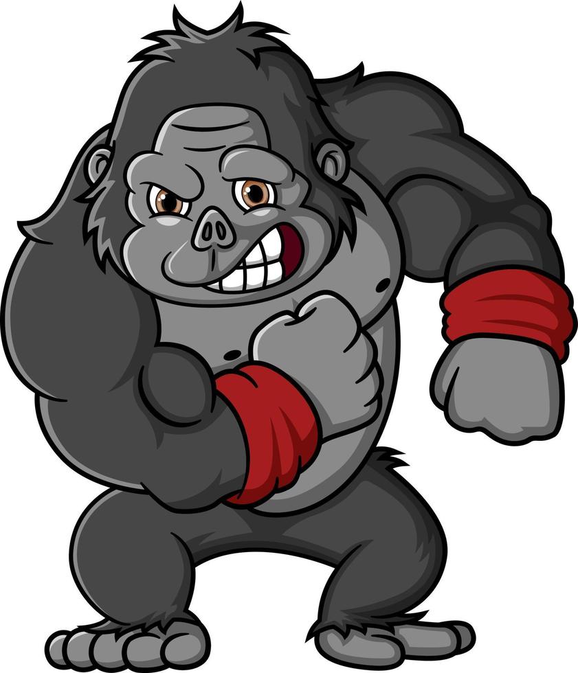dessin animé grand gorille était en colère vecteur