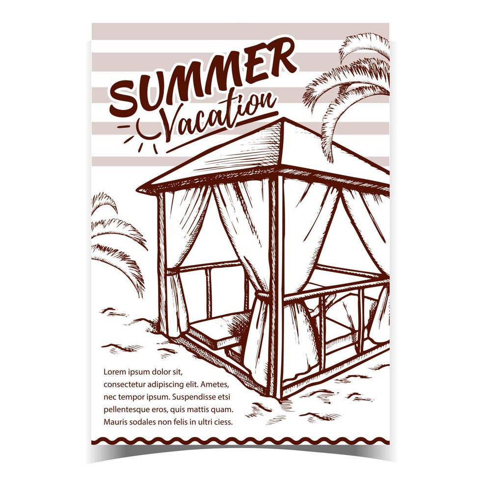 vecteur d'affiche publicitaire de plage de vacances d'été