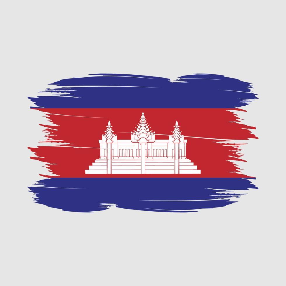 drapeau cambodge brosse illustration vectorielle vecteur