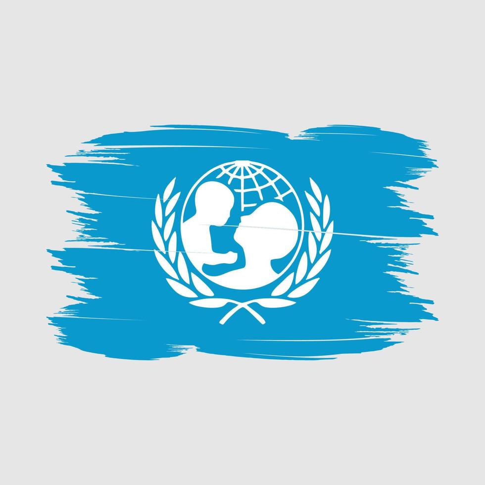 drapeau de l'unicef brosse illustration vectorielle vecteur